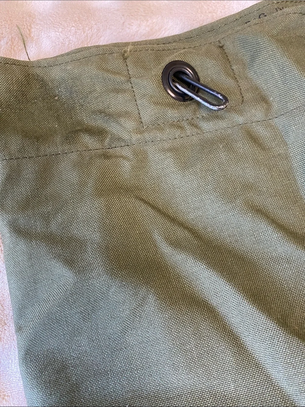 Vintage Military Top Load Duffle Bag Rut Sack Heavy Duty Nylon Canvas Green LG